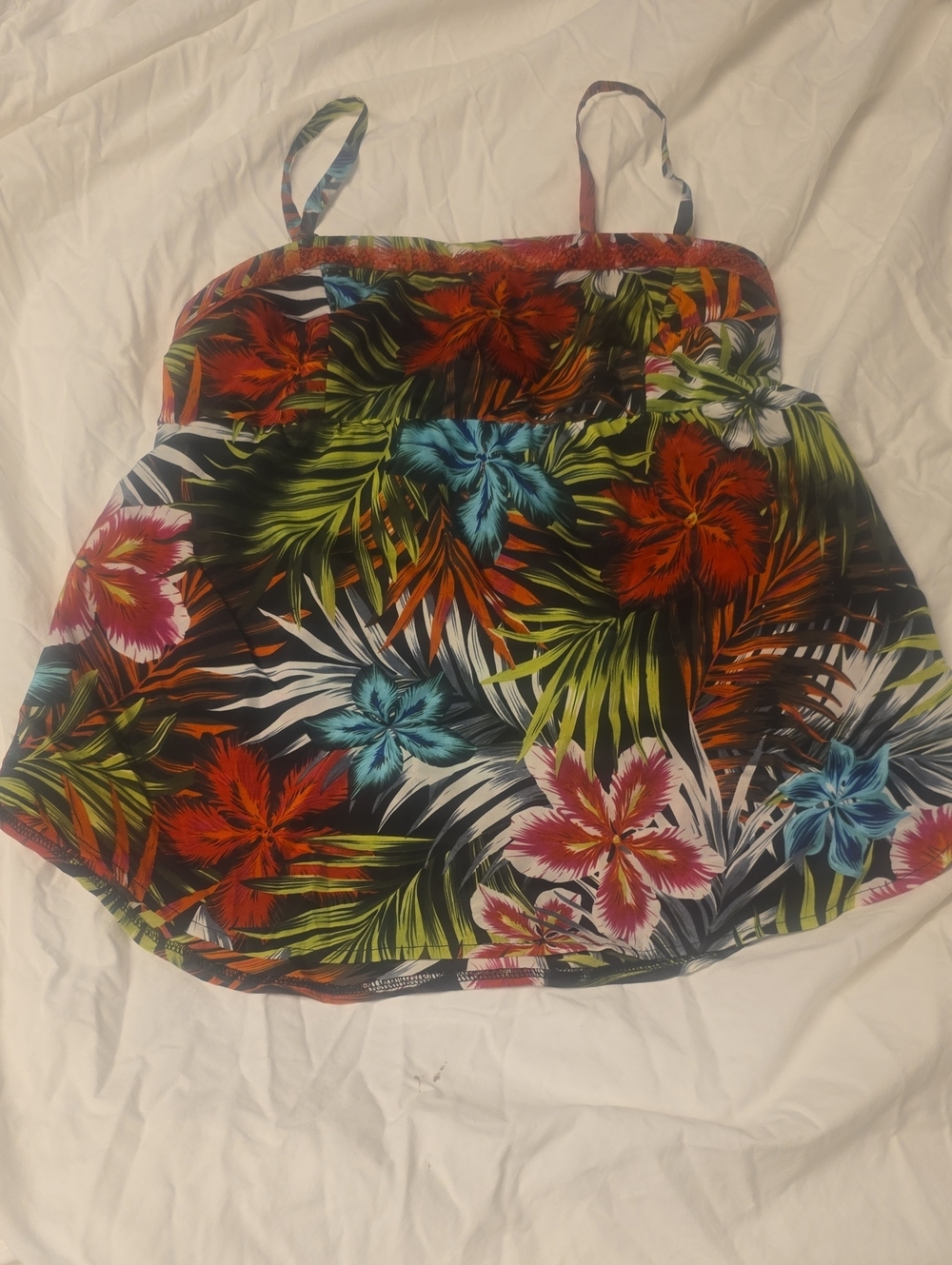 Tropical Floral Tankini Top - Multicolor